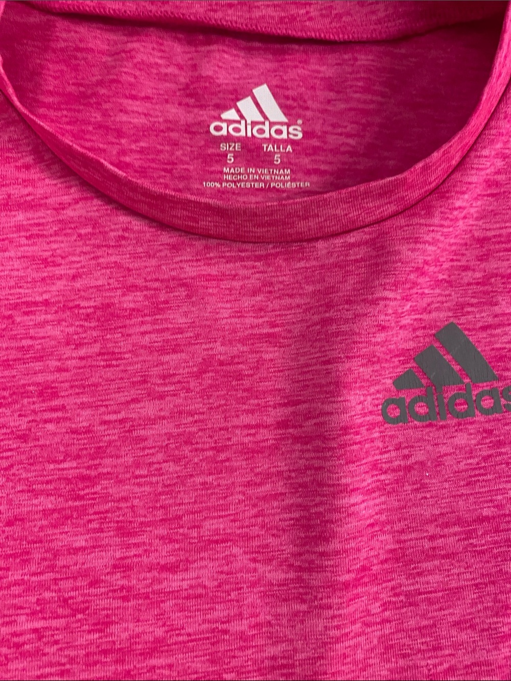 adidas Girls' Pink & Purple Active Tops with Heather Gray Zip Jacket - Picture 3 of 16